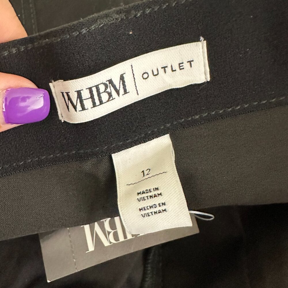 NWT White House Black Market Pants Black 12 High Rise Utility Crop Cargo Ankle - Picture 4 of 12